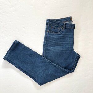 Kut from the Kloth Dark Wash Straight Leg Whiskered Jeans Size 14